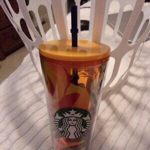 Starbucks 2022 Orange Summer Aqua Terra 24oz Venti Tumbler Cold Cup